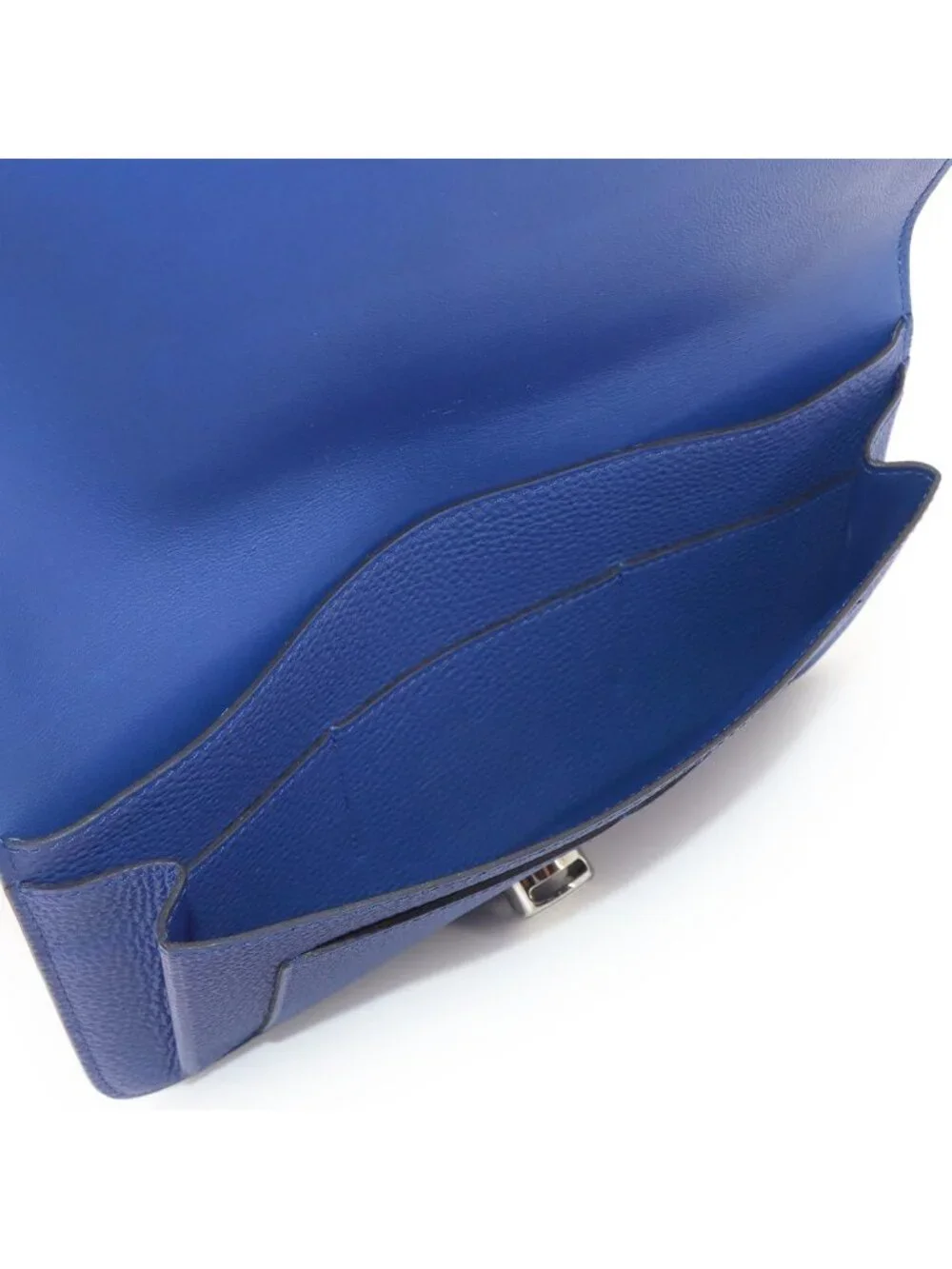 Hermes Dogon GM Bifold Wallet Togo Blue Electric Silver